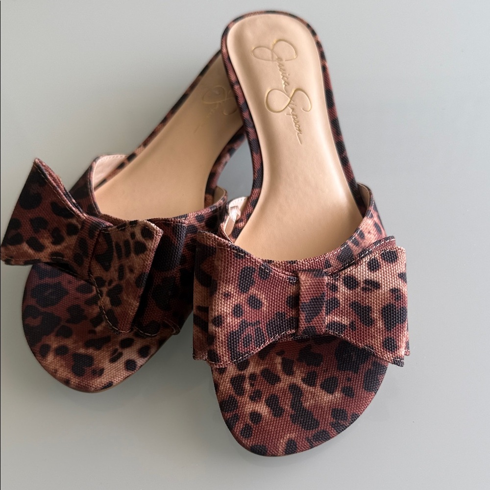 Jessica Simpson Animal Print Bow Sandals